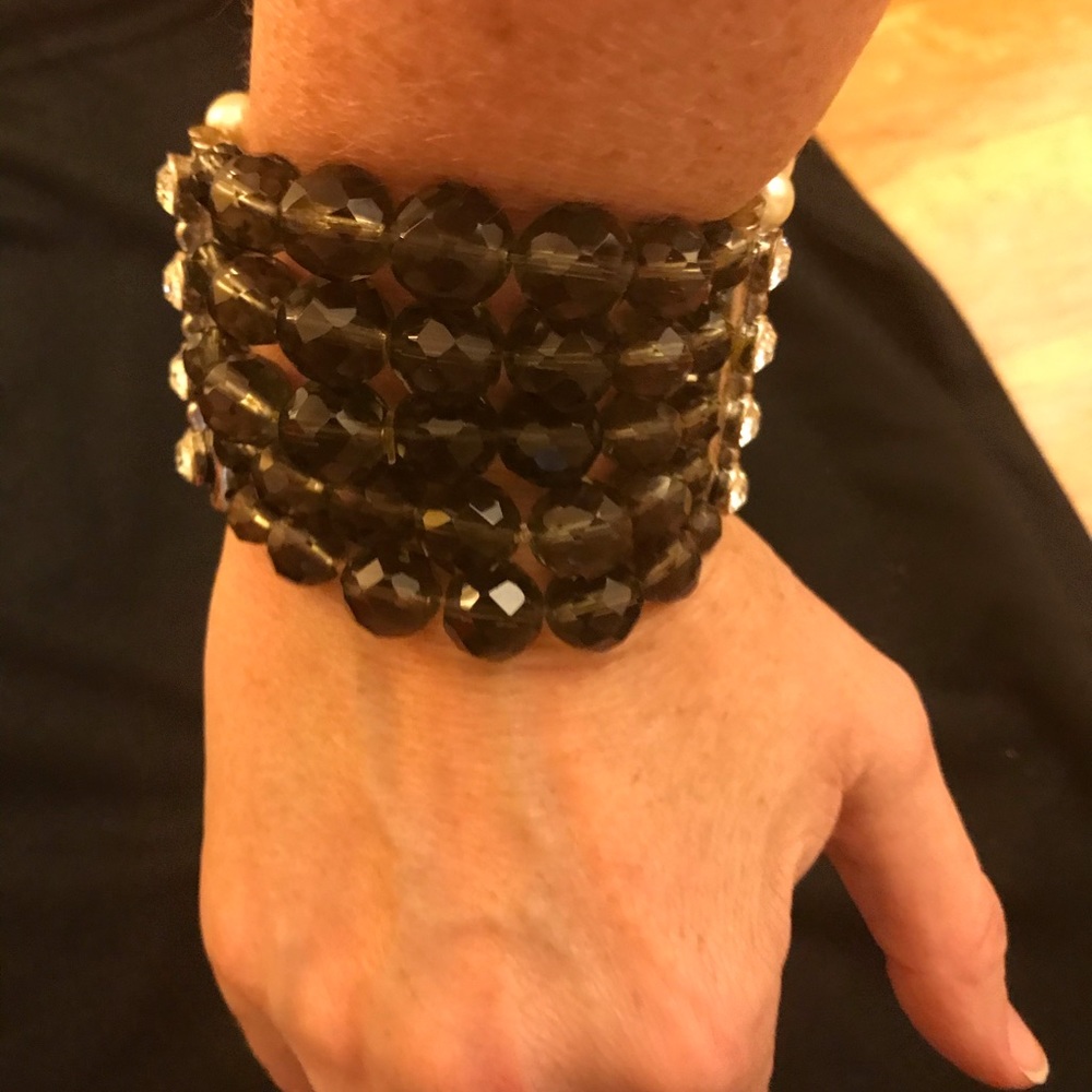 Badgley Mischka pearl & crystal statement bracelet - Picture 3 of 3